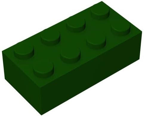 Classic Bulk Brick Block 2x4, 200 Piece Building Brick Blackish Green 3001, Creative