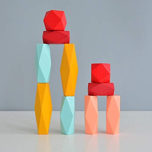 Wooden Rocks Stones Tumi ISHI Wood Balancing Stacked Stone Baby (10pcs Long