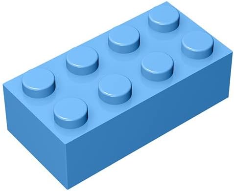 Classic Bulk Brick Block 2x4, 100 Piece Building Brick Light Blue 3001, Creative