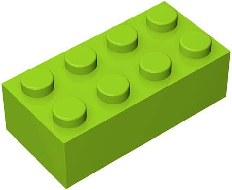 Classic Bulk Brick Block 2x4, 200 Piece Building Brick Grass Green 3001, Creative