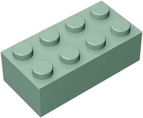 Classic Bulk Brick Block 2x4, 200 Piece Building Brick Greenish 3001, Creative