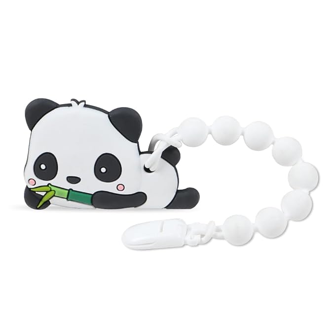 Baby Teething Toys,Food Grade Silicone Teether with One-Piece Pacifier Clip Holder 3 Months+
