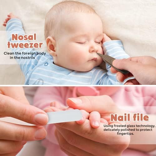 6-in-1 Baby Grooming Set, Natural Wooden Hairbrush and Comb, Nail Clippers,Nail Scissors, Nail File and Tweezers for Kids and Newborns in Nice Gift Box