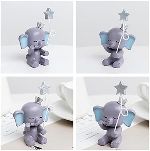 1 Pair Blue Elephant Cake Toppers, Elephant Figure Collection Playset