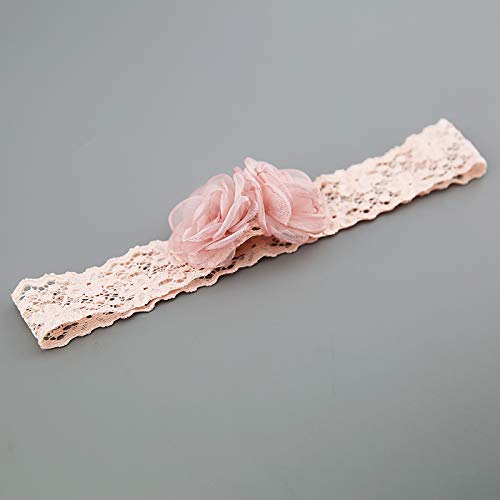 Kercisbeauty Baby Girls Pink Bows Headband Lace Flower Headwear