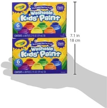 Crayola Kids' Paint Washable, Assorted Colors, 6 Count (Pack of 2)