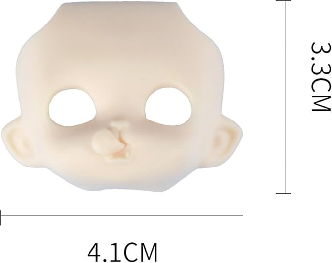 YMY No Makeup Doll Head DIY Blank GSC Face 1/12 Scale Head Doll Accessories for Obitsu 11(Boy-Black)