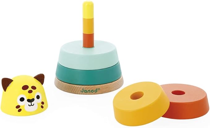Janod - Tropik Jaguar Stacking Toy 5 Stackable 1 Year J08261