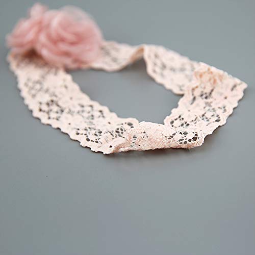 Kercisbeauty Baby Girls Pink Bows Headband Lace Flower Headwear