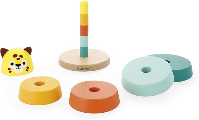 Janod - Tropik Jaguar Stacking Toy 5 Stackable 1 Year J08261