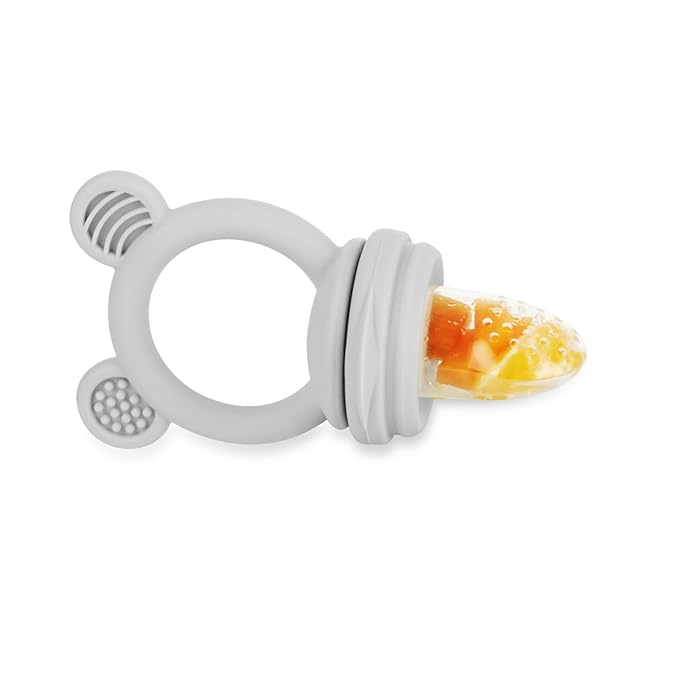 PandaEar 3 Pack Baby Fruit & Food Feeder Pacifier, Silicone Feeder Pacifier with 3 Sizes Pouches for Babies Toddlers Infants Kids