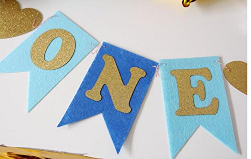 Blue 1st Birthday Boy Baby High Chair Tutu Decoration and