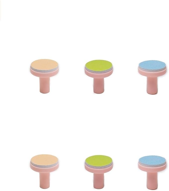 Replacement Pads for Electric Baby Nail Trimmer - Jaybva 6PCS Grinding Heads Polish Disc for Standard Nail File Clippers Filer Cutter Grooming Kit Pink