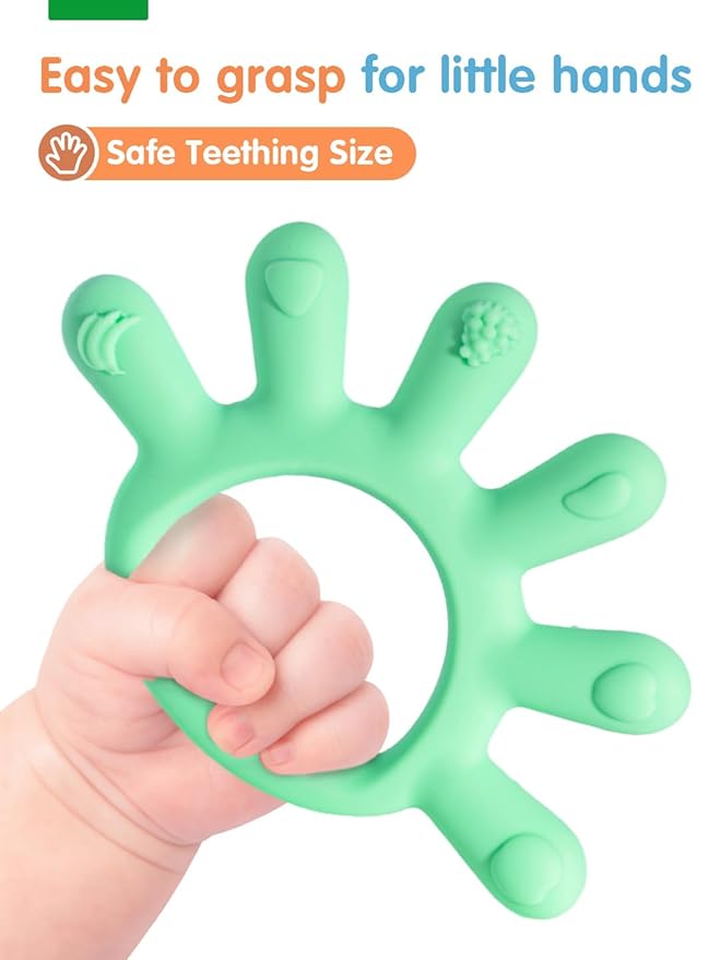 Baby Silicone Teething Toys, Food Grade Teethers for Babies 0-6 Months|6-12 Months 3 4 5 Month