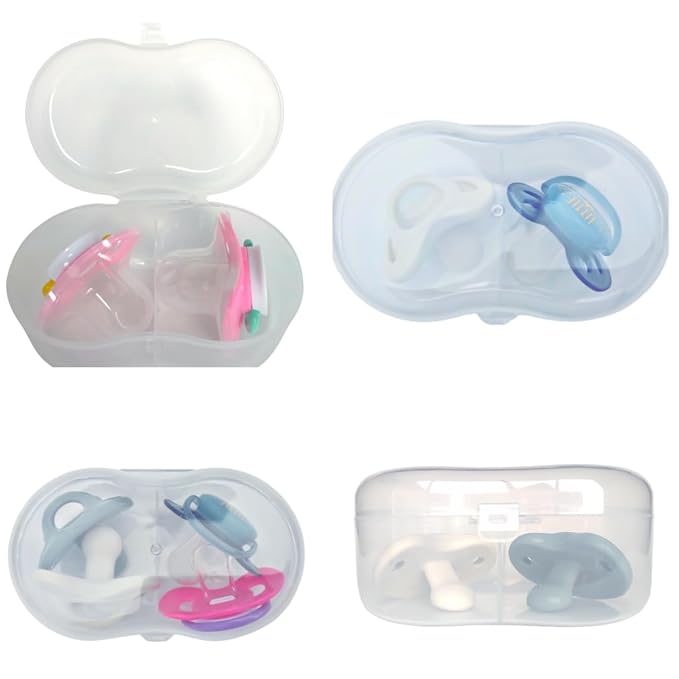 Pacifier Case Holder Storage 2 Pacifier with Division Transparent Portable