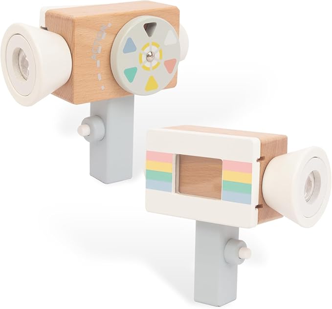 Wooden Mini Pretend Video Camera Toy for Toddlers 1 2 3 Years