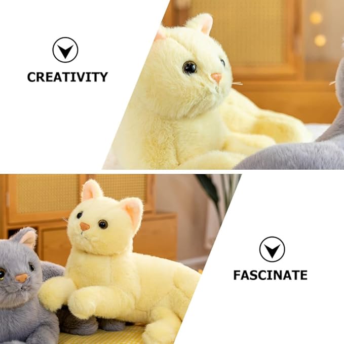 Home Decor Cat Plush Plush Cat Doll, Realistic Soft Plush Cat for Kids Boys and Girls 12 Inch)
