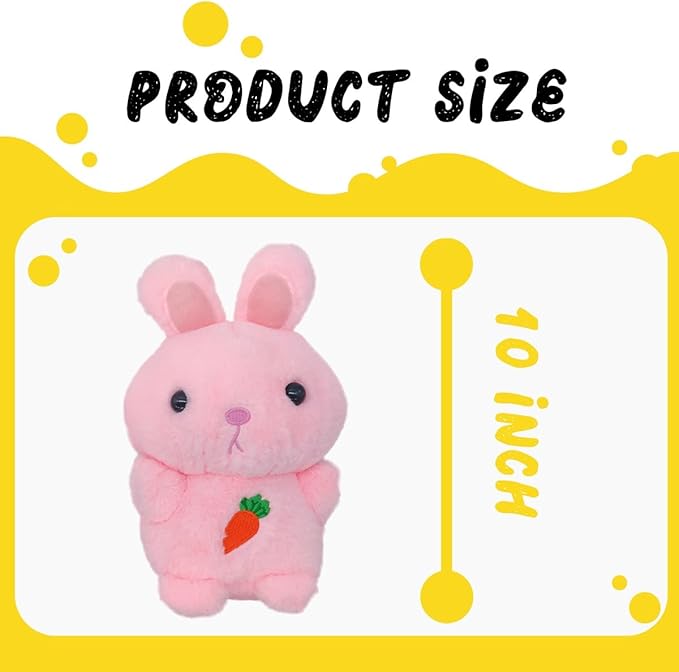 Soft and Cuddly Pink Animal Plush Toy, Dreamy Soft and Cuddly Pink Plush Doll 3+ (Rabbit)