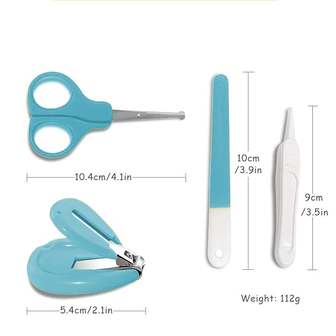 LALEY Baby Grooming Nail Cutter Kit for new born with Scissors/Baby Nail Clipper Safety Cutter & Manicure Pedicure Care Kit for infant and toddler (Blue)