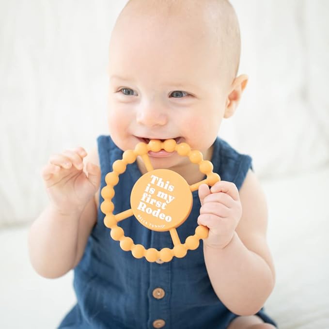 Bella Tunno Happy Teether ??Soft & Easy Grip Baby Teether Toy, Silicone Teether Ring to Help Soothe Gums