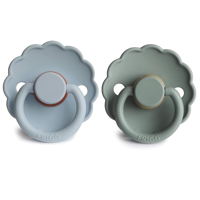 FRIGG Daisy Natural Rubber Baby Pacifier | Made in Denmark 6-18 Months) 2-Pack