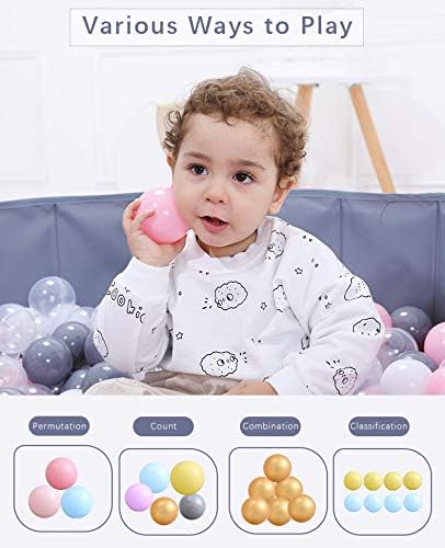 MoonxHome Ball Pit Balls for Toddlers, BPA Free Crush Proof Plastic Toy Balls for Ball Pit 2.15 Inch 100…