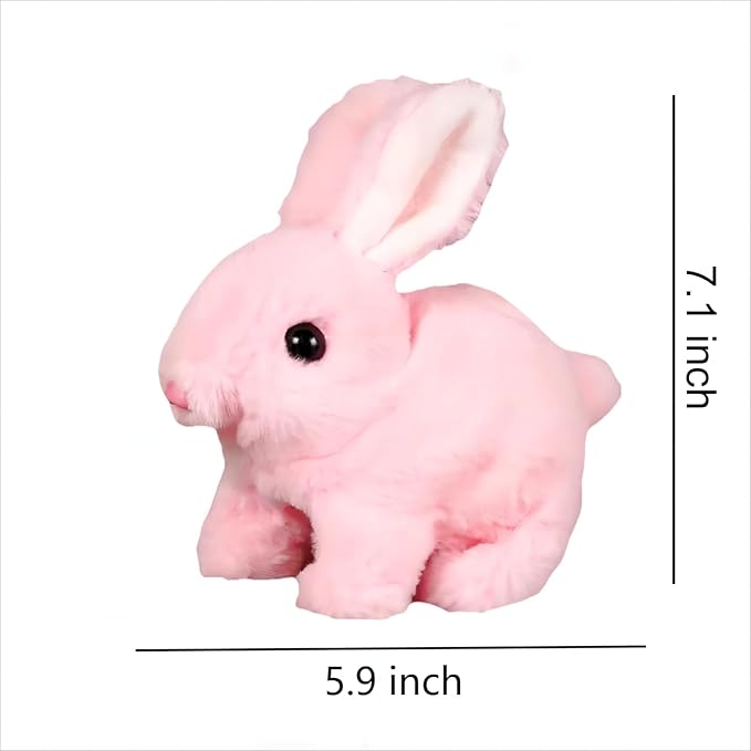 Hopping Bunny Toys for Kids Interactive Electronic Bunny Plush Toy 7'')