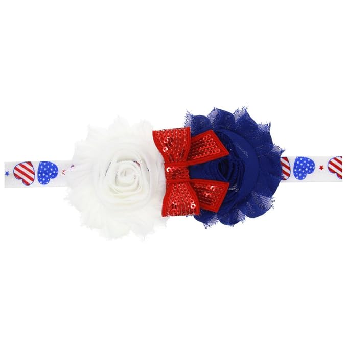 BBTDIN Patriotic Flower Baby Headband 4th of July Flower Hair JHN45 (A2)
