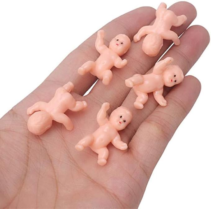 1.2" King Cake Babies Mini Plastic Babies for Baby Shower 30Pcs(Latin)
