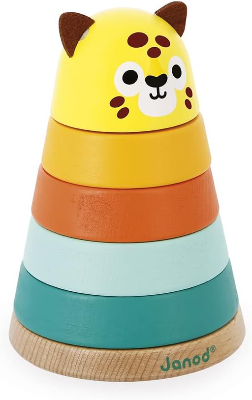 Janod - Tropik Jaguar Stacking Toy 5 Stackable 1 Year J08261