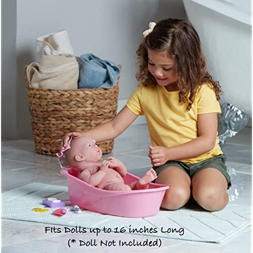 JC Toys Baby Doll Newborn Realistic Bath for Keeps Playtime! | Fits Dolls up to 16" 2+, Pink