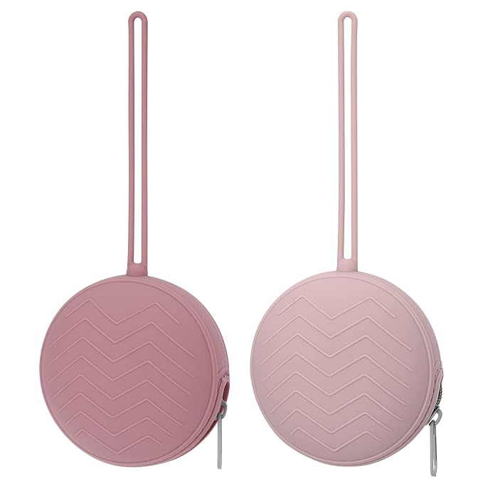 2 Pack Silicone Pacifier Holder Case, BPA Free Newborn Baby Pacifiers Silicone Pouch for Boys & Girls