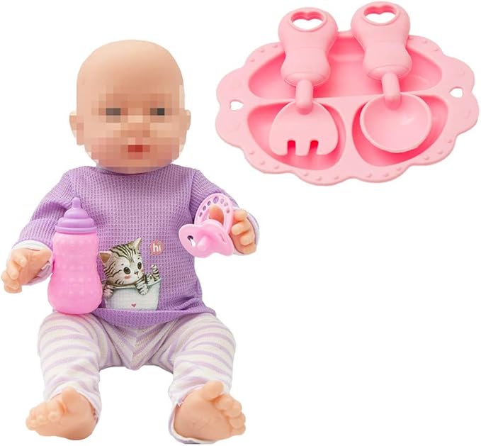 SOTOGO 34 Pieces Baby Doll Care Set Doll Feeding and