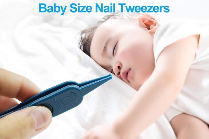 Socub Baby Nail Kit, Baby Nail Clipper, Scissor, Nail File, Tweezer, 4-in-1 Baby Grooming Kit Set for Newborn, Infant, Toddler, Blue