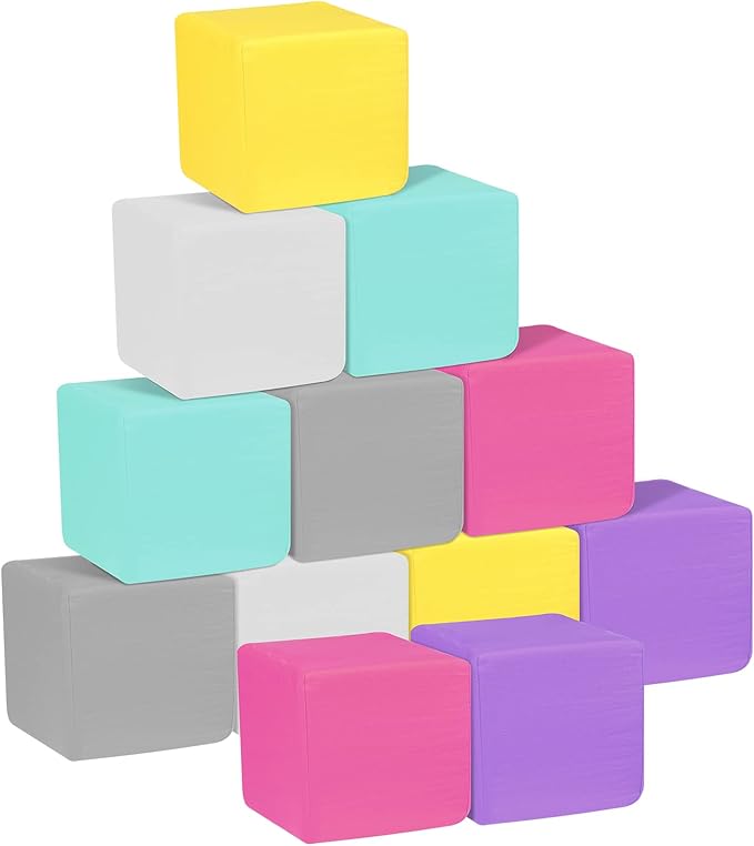 Foam Blocks for Toddlers, Soft Building Blocks for Toddlers Colorful 12 Pieces