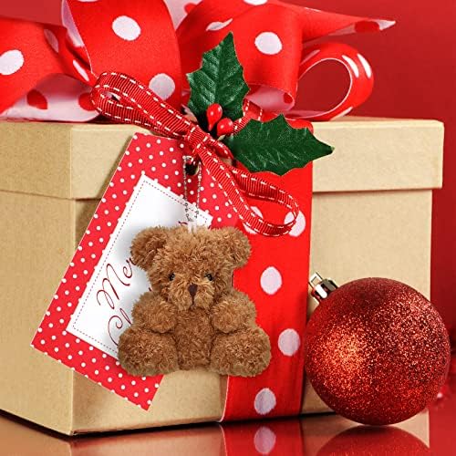 Chivao 20 Pcs Mini Plush Bears 4'' Small Bear Bulk Stuffed Animal Toys Tiny Soft Bear Doll Present Stuffers for Keychain Baby Shower Party Favors Supplies Wedding Party(Brown, Apricot