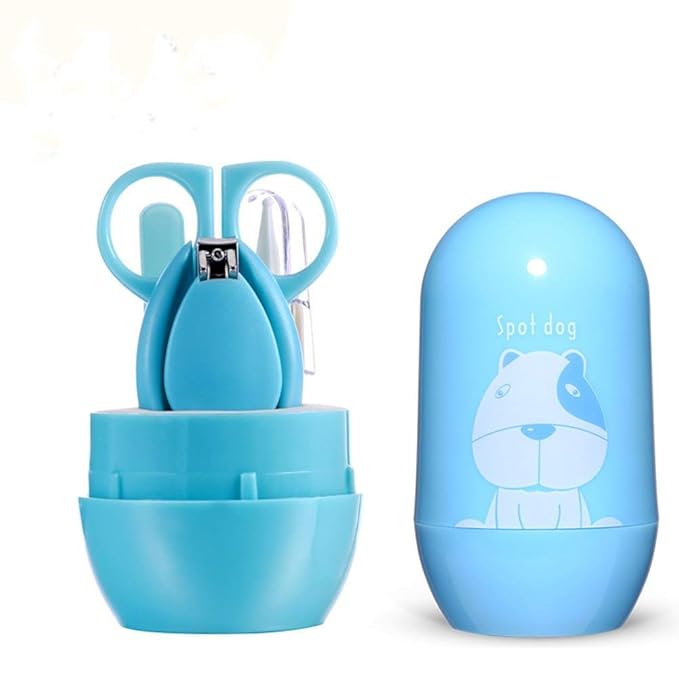LALEY Baby Grooming Nail Cutter Kit for new born with Scissors/Baby Nail Clipper Safety Cutter & Manicure Pedicure Care Kit for infant and toddler (Blue)