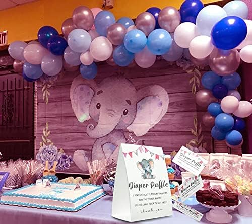 Diaper Raffle Sign,Diaper Raffle Baby Shower Game Kit (1 Standing Sign + 50 Guessing Cards) Diapers-N10