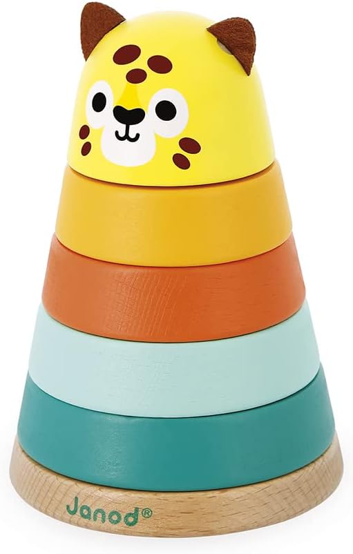 Janod - Tropik Jaguar Stacking Toy 5 Stackable 1 Year J08261