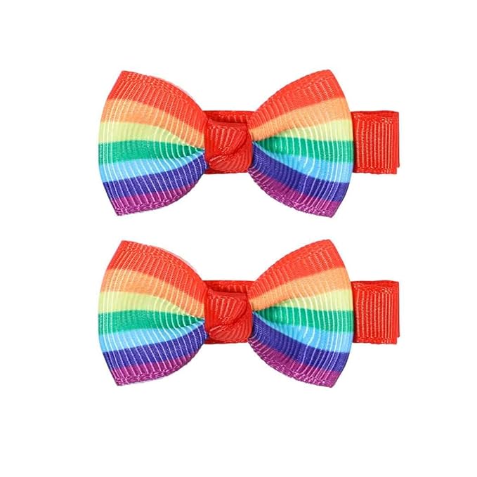 Baby Rainbow Snap Clips Bow Toddler Rainbow Clips Bowknot Infant JHP05 (4