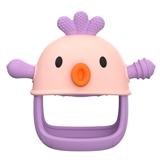 Baby Teething Toy Silicone Teething Mitten for Baby Over 3 Months, Anti-Drop Silicone Baby Teether