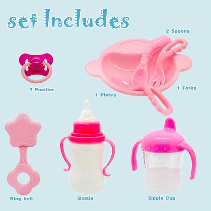 Sound Baby Doll Accessories Toys Baby Doll Magic Bottles 3 4 5 6 10-14" Doll))