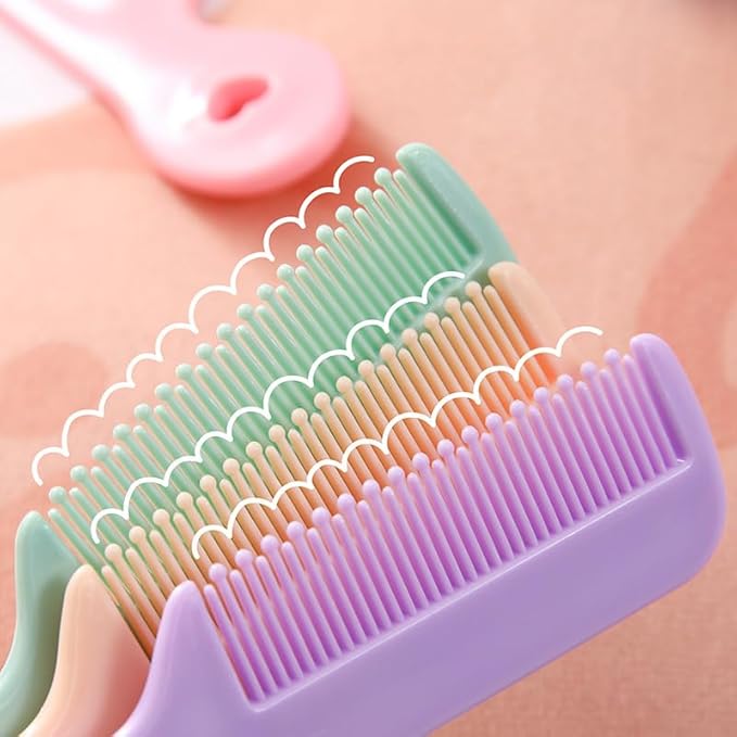 1 Pack Of 4 Round Colorful Tip Bristles Baby Cute Comb Baby Grooming For Sensitive Scalp Skin, for Nursery Newborn Infant Girl Boy Kids Comb Baby,Grooming and Healthcare Kits