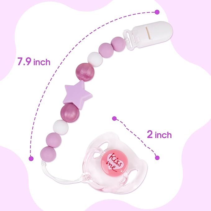 Aori Pacifier Clips for Rebron Baby Dolls Pacifier Holders Silicone
