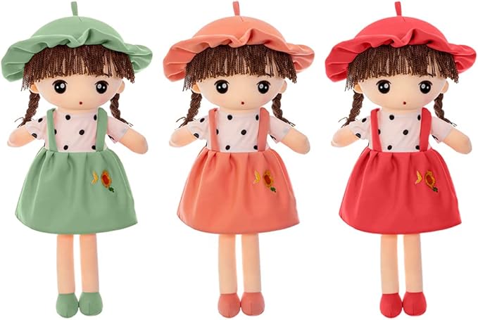 Plush Baby Doll Girl with Clothes, 17.7 Sweetheart Rag Doll Cozy Cuddle Soft Baby Doll for Kids Babies
