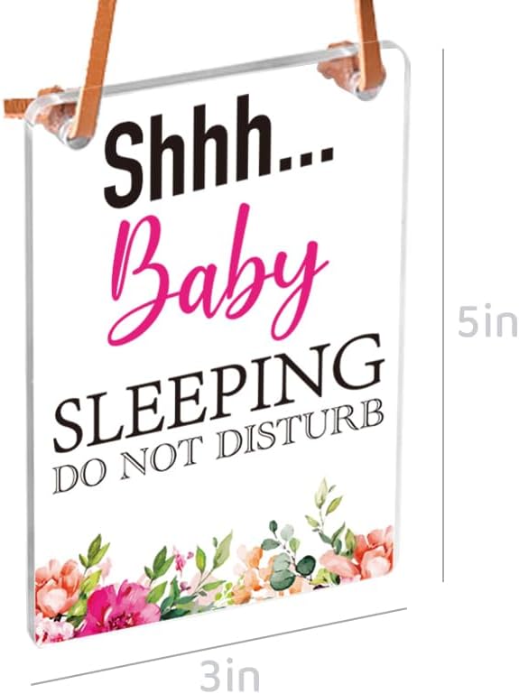 Cute Baby Sleeping Do not Disturb Sign’╝īFunny Transparent Sign’╝?for Home Wall Decor Acrylic Plaque’╝īBedroom,Hospital Hanging(5x3 inch)