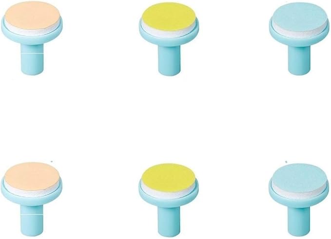 Replacement Pads Refills for Electric Baby Nail Trimmer - Jaybva 6PCS Replacement Grinding Heads Polish Disc for Standard Nail File Clippers Cutter Kit Blue Pink Yellow