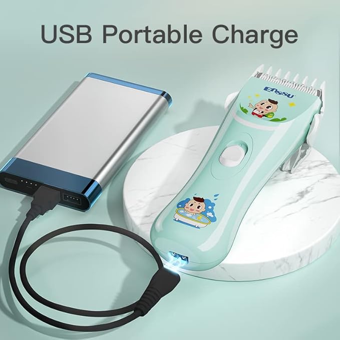 ENSSU Baby Hair Clippers, Lower Noise Haircut Trimmers for Children with Autism and Sensory Sensitivity, Babies Infant Kids Waterproof Hair Cutting Kits