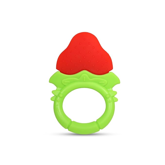 RaZbaby Fruitique Infant & Baby Massager & Teether Toy 3-Pack, Fruit-Shaped Multi-Texture Teethers Soothe Sore Gums 3M+