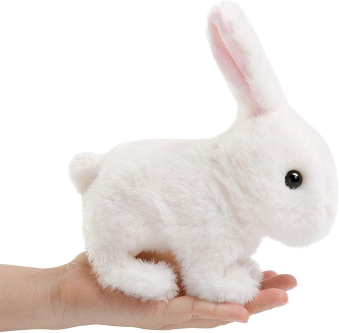 HollyHOME Plush Rabbit Easter Electronic Interactive Toy Jumping,Wiggle Ears 7 Inches